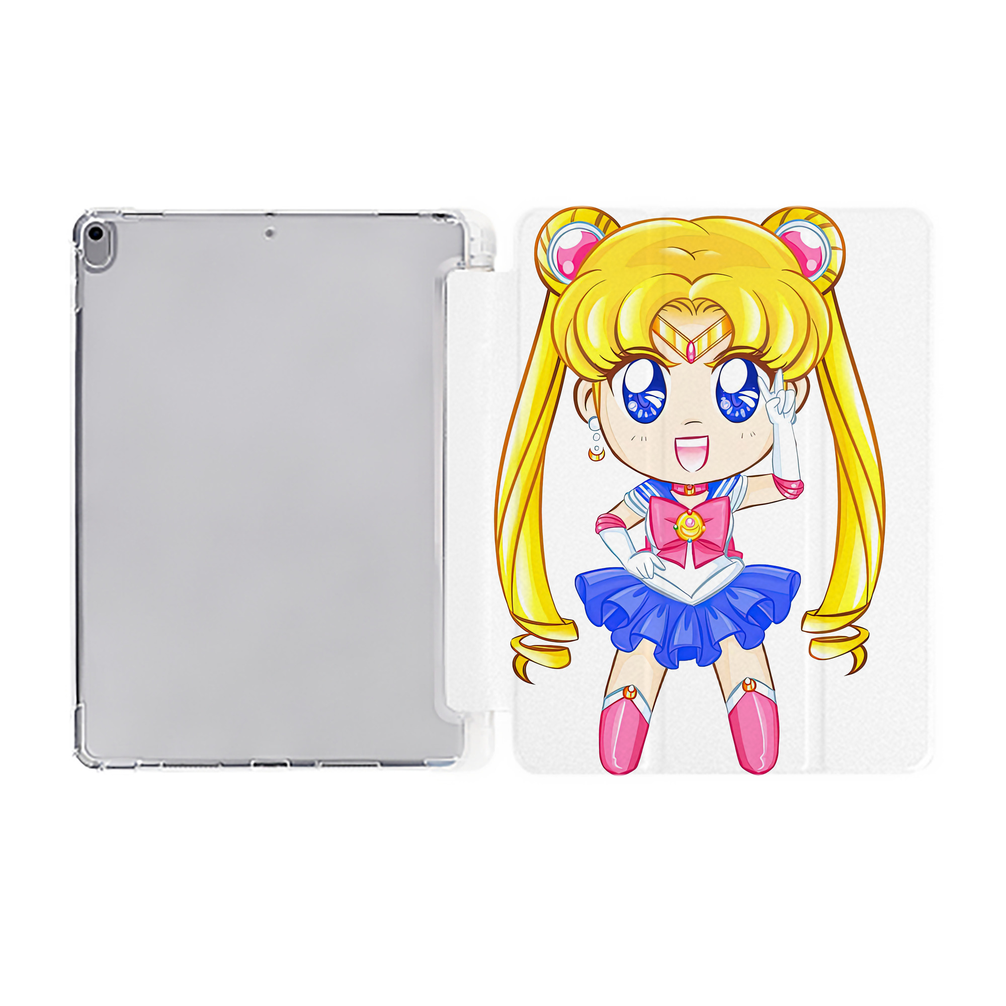 （画像用） 美少女戦士セーラームーン 月野 うさぎ つきの うさぎ Sailor Moon Tsukino Usagi IPad ケース ペン収納付き 三つ折りスタンド PUレザー×シリコン 対応機種9.5/10.5/10.9インチ